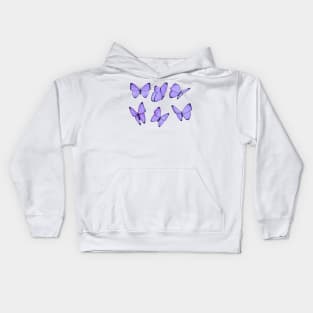 Winter cold blue butterfly sticker pack Kids Hoodie